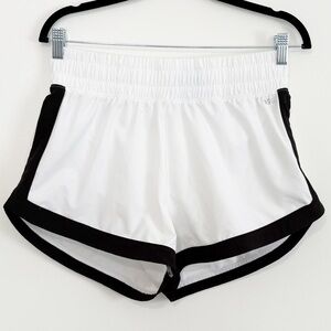 DSG Athletic Running Shorts White Black Lined Medium